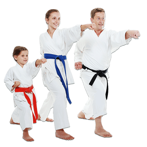 Martial Arts Lessons for Families in Norwood NJ - Man and Daughters Family Punching Together
